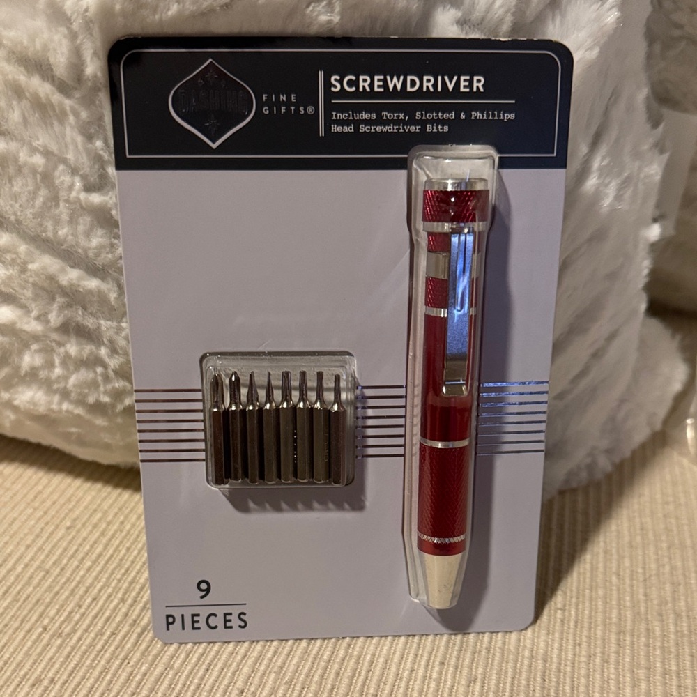 Shirt Pocket Red Precision Screwdriver Bits Set - 9 Piece MIP